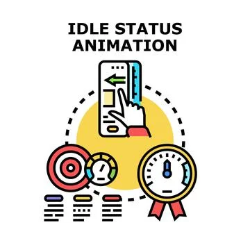 Idle status animation process and performance monitoring Stock Illustration