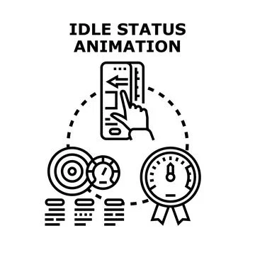 Idle status animation process and performance monitoring Stock Illustration
