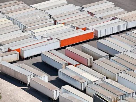 Idle trailers Stock Photos