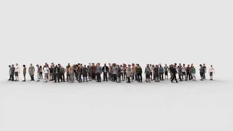 Idle Waiting Crowd Stock Footage 155615105