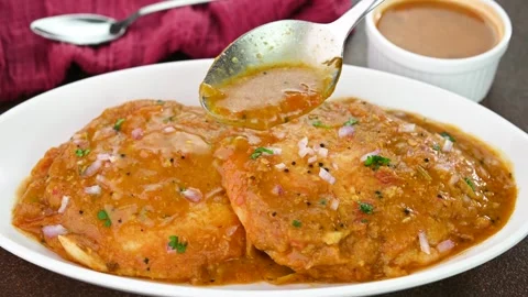 Idli Sambar dish Stock Footage 294886742