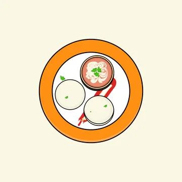 Idli Vector Illustration Illustrazione stock