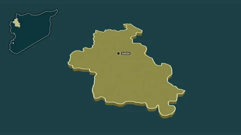Idlib, Syria, extruded and isolated. Pattern Video stock 168166154