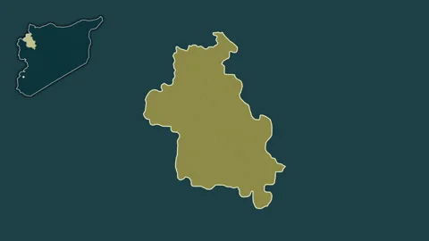 Idlib, Syria, extruded and isolated. Pattern Video stock 241394608