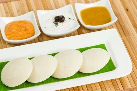 Idly with Condiments Stock Photos