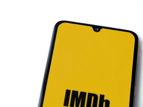 IDMb app launch screen on smartphone on white background Stock Photos