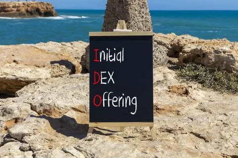 IDO initial DEX offering symbol. Concept words IDO initial DEX offering on .. Foto stock