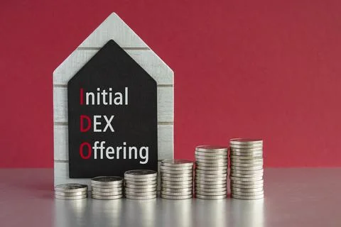IDO initial DEX offering symbol. Foto stock