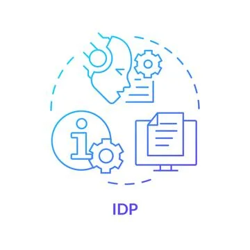 IDP ai blue gradient concept icon Stock Illustration