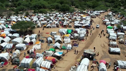 IDP camp Kenya Video stock 275008380