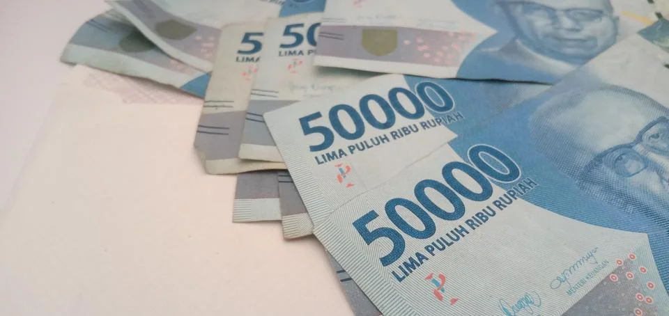 IDR 50,000 Notes Stock Photos