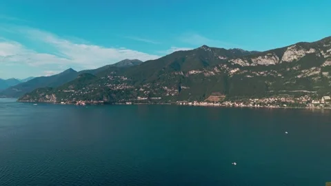 Idyllic aerial view of lake como's shoreline in bellagio Stock Footage 340149802