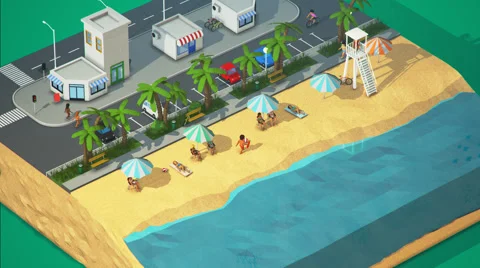 Idyllic Beach Stock Footage 49551783