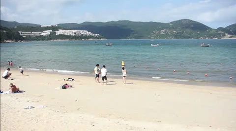 Idyllic beach in hongkong Stock Footage 24704124