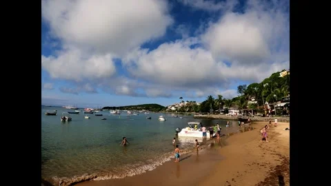 Idyllic Beach Scene with Transparent Blue Waters Stock Footage 300596106