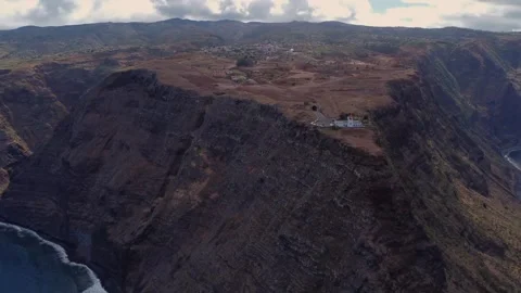 Idyllic Drone Journey Over Ponta do Pargo Cliffs Stock Footage 296326699