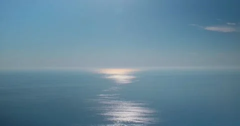 Idyllic endless seascape during daytime with sunlight. Video stock 156416191