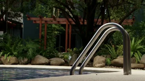 Idyllic hotel pool 2 Stock Footage 21929771