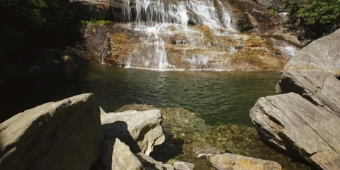 Idyllic lower Graveyard Fields Waterfall  Stock Footage 103822213