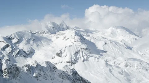 Idyllic mountain ranges covered with snow Stock Footage 113219453