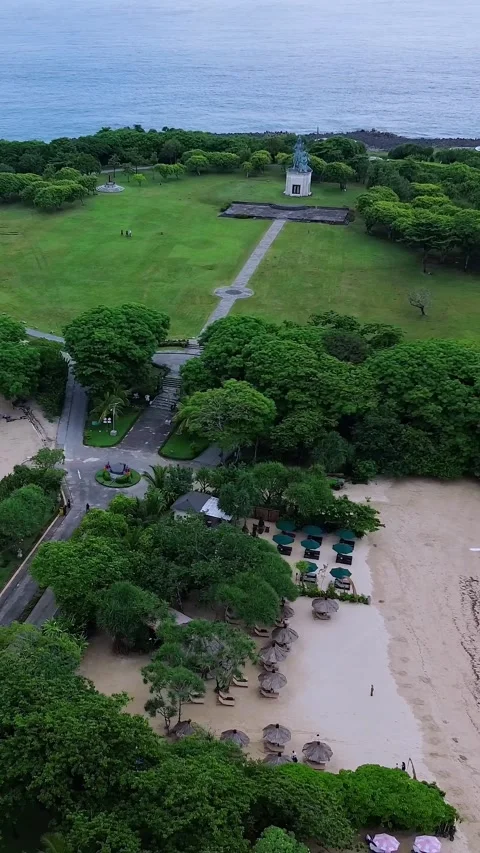 Idyllic Seaside Setting Featuring Greenery And Tranquil Ocean Views Stock Footage 324827720