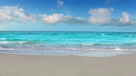 idyllic shore beach with turquoise water... | Stock Video | Pond5