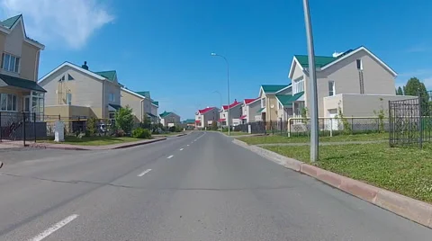 Idyllic suburbs with homes at spring. Stock Footage 46794927