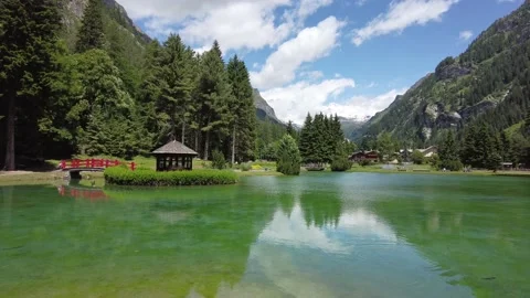 Idyllic summer view at Gressoney-Saint-Jean, in Lys Valley. Aosta Valley, Italy. Video stock 160227599