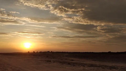 Idyllic sunset with clouds in the sky in Epanomi region, Greece Stock Footage 117765566