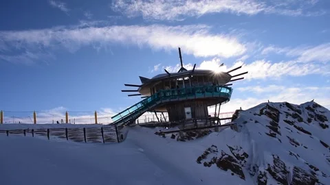 Idyllic Top Mountain Star 360 bar at the top of a mountain Stock Footage 252610851
