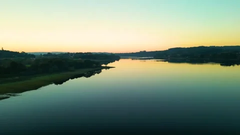 Idyllic View Of Encoro de Cecebre Reservoir Stock Footage 259725734