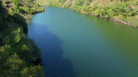 Idyllic View Of Minho River In Belesar. Aerial Drone Shot 動画素材 251795421