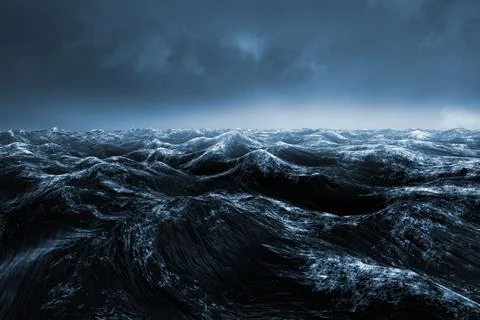Idyllic view of waves flowing in sea Stock Illustration