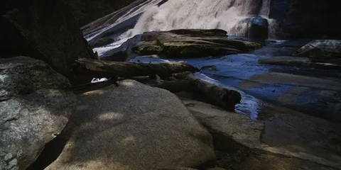 Idyllic waterfall in the forest Stock Footage 103820007