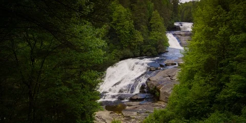 Idyllic waterfall in the forest Stock Footage 103820140