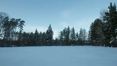 Idyllic winter landscape timelapse. 4k snowy landscape. Stock Footage 325895117