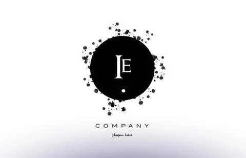 Ie i e  circle grunge splash alphabet letter logo vector icon template Stock Illustration