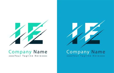 IE Letter Logo Vector Design Template Elements Stock Illustration
