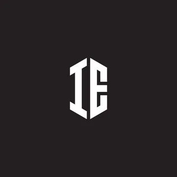 IE Logo monogram with hexagon shape style design template Stock Illustration