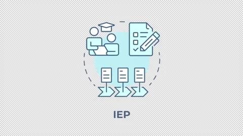 IEP blue concept icon animation Stock Footage 337936878