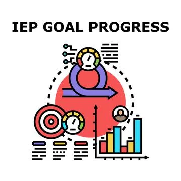 Iep goal progress planning and tracking concept 스톡 일러스트