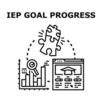 Iep goal progress planning and tracking achievement Stock Illustration
