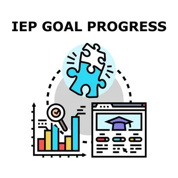 Iep goal progress planning and tracking achievement Stock Illustration
