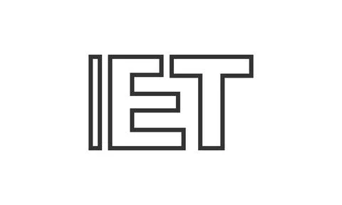 IET logo design template with strong and modern bold text. Initial based ve.. 스톡 일러스트