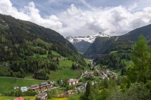 Iew over Brenner in spring time Stock Photos