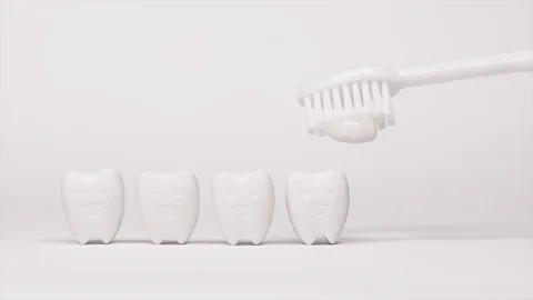 If brush the teeth, teeth will good healthy Stock Footage 103355043