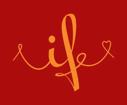 IF initial wedding monogram calligraphy vector illustration. Hand drawn let.. Stock Illustration