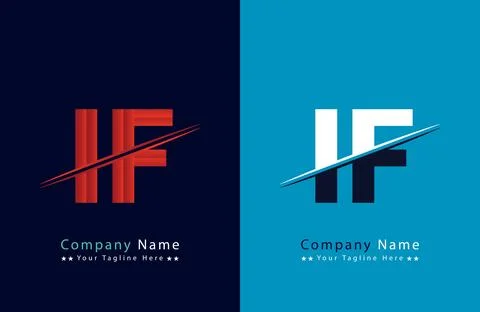 IF Letter logo design vector template. Stock Illustration