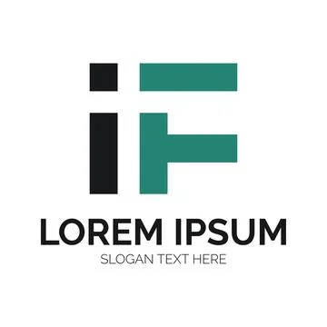 IF Letter Logo Vector Design Stock Illustration