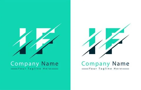 IF Letter Logo Vector Design Concept Elements Illustrazione stock
